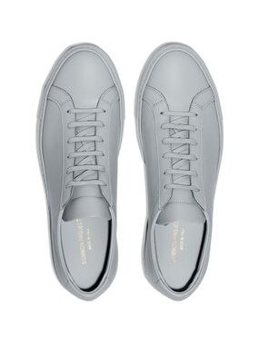 Common Projects Pale Grey Minimal Leather Lace-Up Sneakers 39